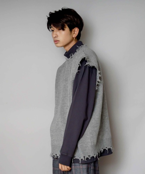 UNIIT(ユニット)の「【UNIIT/ユニット】ダメージニットベスト(ベスト・メンズ・ダークグリーン/ベージュ/グリーン/杢グレー・SMALL/MEDIUM/LARGE)」の17枚目の写真