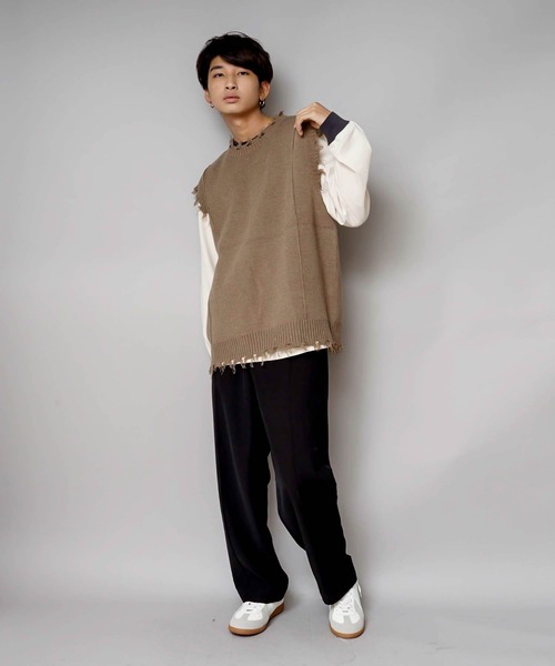 UNIIT(ユニット)の「【UNIIT/ユニット】ダメージニットベスト(ベスト・メンズ・ダークグリーン/ベージュ/グリーン/杢グレー・SMALL/MEDIUM/LARGE)」の20枚目の写真