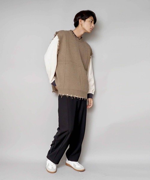 UNIIT(ユニット)の「【UNIIT/ユニット】ダメージニットベスト(ベスト・メンズ・ダークグリーン/ベージュ/グリーン/杢グレー・SMALL/MEDIUM/LARGE)」の21枚目の写真