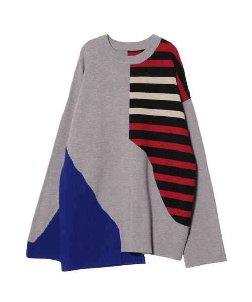 UN3D.（アンスリード）の「ミックスボーダーニットトップ（ニット