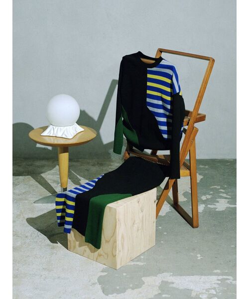 UN3D.（アンスリード）の「ミックスボーダーニットトップ（ニット