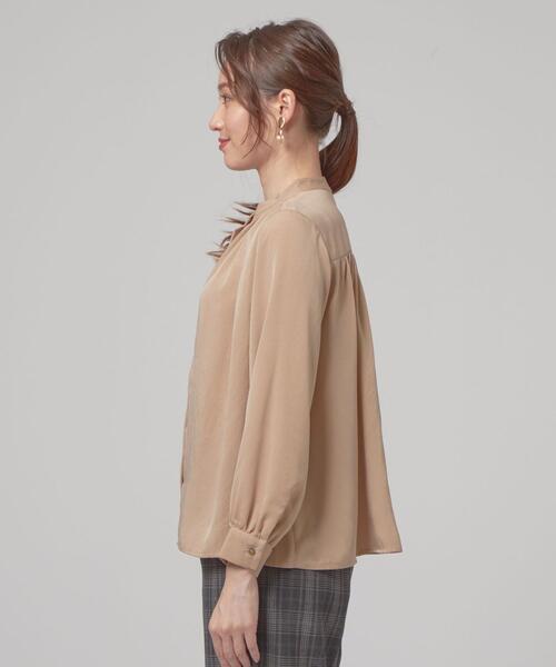 closet story(クローゼットストーリー)の「<closet story(クローゼットストーリー)>ビキモウ スタンドカラー ギャザー ブラウス(シャツ/ブラウス・レディース・ダークグリーン/ベージュ/オレンジ系その他・FREE)」の13枚目の写真
