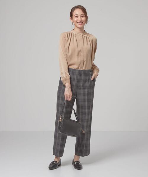 closet story(クローゼットストーリー)の「<closet story(クローゼットストーリー)>ビキモウ スタンドカラー ギャザー ブラウス(シャツ/ブラウス・レディース・ダークグリーン/ベージュ/オレンジ系その他・FREE)」の12枚目の写真