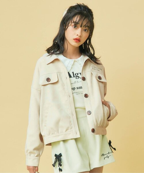 algy(アルジー)の「バックレースアップジャケット(テーラードジャケット・キッズ・アイボリー/ミント/ラベンダー・XX-SMALL/XXX-SMALL/MEDIUM/SMALL/X-SMALL)」の2枚目の写真