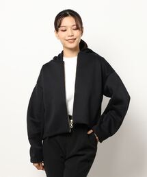 ZIPパーカー袖タックブルゾン