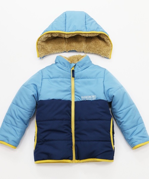 RUGGEDWORKS（ラゲッドワークス）の「裏ボア切替え中綿ジャケット（ダウンジャケット/コート・キッズ・ライトグリーン/ライトブルー/ブラック・140/110/130/100/90/120/150）」の6枚目の写真