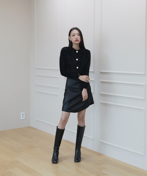 by muni:r（バイ ムニール）の「アンゴラ風 宝石 カーディガン（Tシャツ/カットソー・レディース・ブルー/ブラック/ブラウン/アイボリー・FREE）」の20枚目の写真
