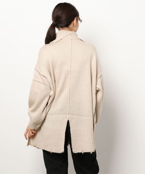 White Collection（ホワイトコレクション）の「2021AW　5GG　モヘアタッチタートルネックロング丈ニット（ニット/セーター・レディース・ブラック/グリーン/アイボリー/ライトベージュ・FREE）」の21枚目の写真