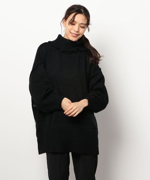 White Collection（ホワイトコレクション）の「2021AW　5GG　モヘアタッチタートルネックロング丈ニット（ニット/セーター・レディース・ブラック/グリーン/アイボリー/ライトベージュ・FREE）」の15枚目の写真