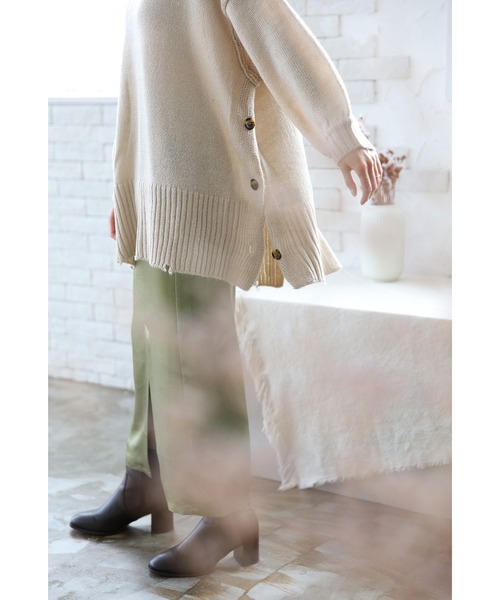 White Collection（ホワイトコレクション）の「2021AW　5GG　モヘアタッチタートルネックロング丈ニット（ニット/セーター・レディース・ブラック/グリーン/アイボリー/ライトベージュ・FREE）」の16枚目の写真