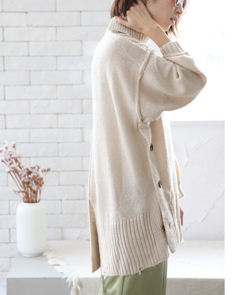 White Collection（ホワイトコレクション）の「2021AW　5GG　モヘアタッチタートルネックロング丈ニット（ニット/セーター・レディース・ブラック/グリーン/アイボリー/ライトベージュ・FREE）」の19枚目の写真