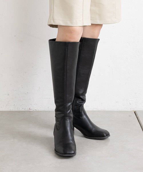 prose verse（プロズヴェール）の「スクエアトゥロングブーツ（ブーツ・レディース・ブラック/アイボリー・LARGE/MEDIUM/LL/SMALL）」の8枚目の写真