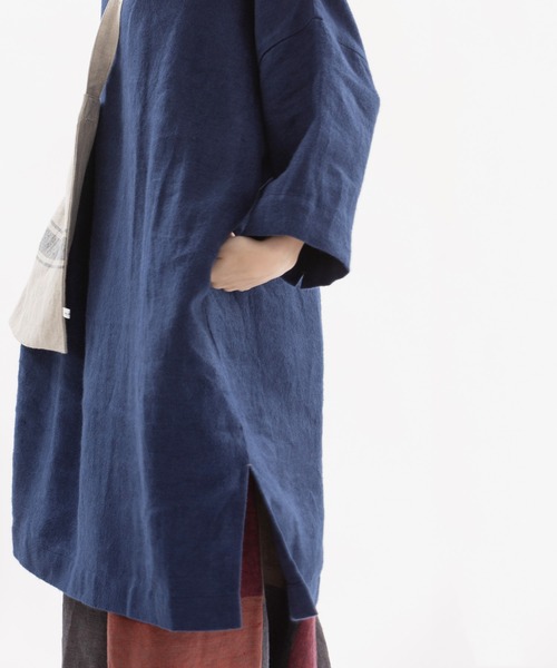 nop de nod(ノップドゥノッド)の「Ciel ウィンターリネンピーチチュニック(チュニック・レディース・ダークグレー/ミント/ダークブルー・3)」の10枚目の写真