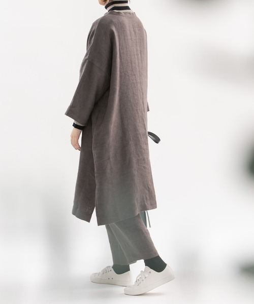 nop de nod(ノップドゥノッド)の「Ciel ウィンターリネンピーチチュニック(チュニック・レディース・ダークグレー/ミント/ダークブルー・3)」の18枚目の写真