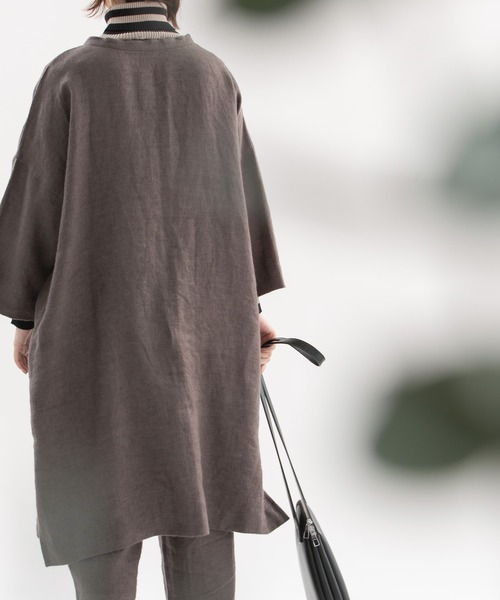 nop de nod(ノップドゥノッド)の「Ciel ウィンターリネンピーチチュニック(チュニック・レディース・ダークグレー/ミント/ダークブルー・3)」の19枚目の写真