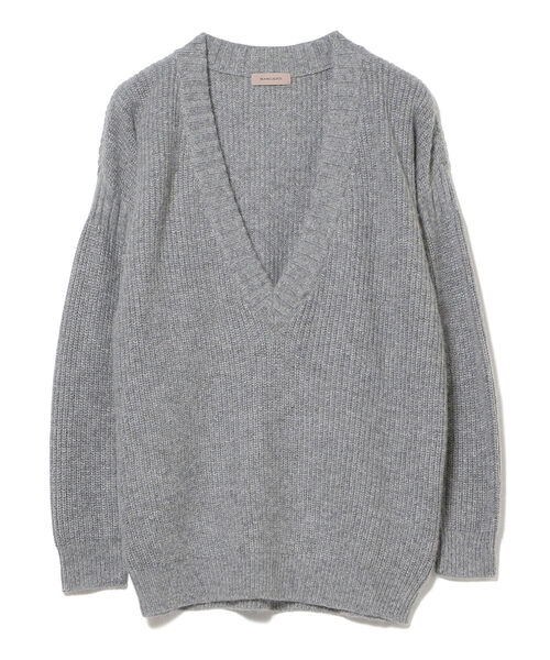 BEAMS LIGHTS(ビームスライツ)の「BEAMS LIGHTS / 5ゲージ 片畦 ラムウール混 Vネック ニット(ニット/セーター・レディース・ネイビー/グレー/ピンク・ONE SIZE)」の17枚目の写真