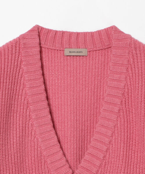 BEAMS LIGHTS(ビームスライツ)の「BEAMS LIGHTS / 5ゲージ 片畦 ラムウール混 Vネック ニット(ニット/セーター・レディース・ネイビー/グレー/ピンク・ONE SIZE)」の19枚目の写真