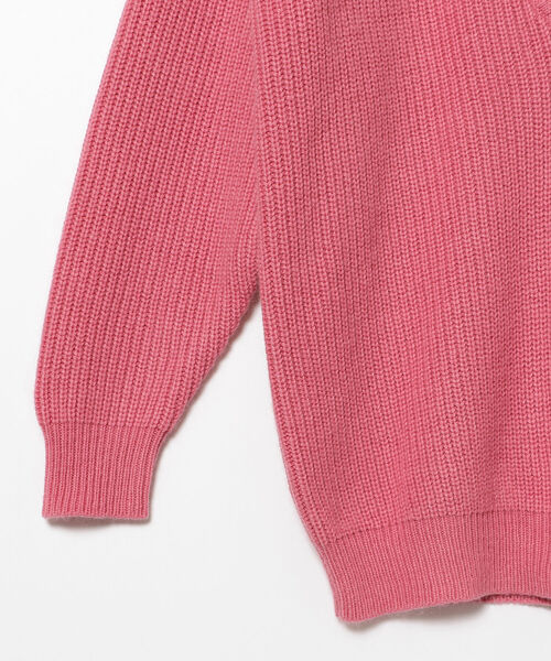 BEAMS LIGHTS(ビームスライツ)の「BEAMS LIGHTS / 5ゲージ 片畦 ラムウール混 Vネック ニット(ニット/セーター・レディース・ネイビー/グレー/ピンク・ONE SIZE)」の7枚目の写真