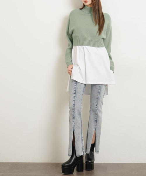 Newlyme（ニューリーミー）の「バックオープンハイネックニットトップス（ニット/セーター・レディース・ホワイト/ブラック/ブラウン/グリーン/ブルーグレー/グレイッシュベージュ・MEDIUM/LARGE/X-LARGE）」の10枚目の写真