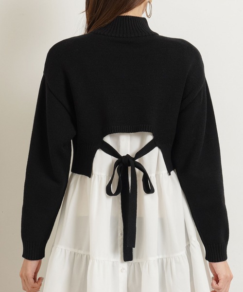 Newlyme（ニューリーミー）の「バックオープンハイネックニットトップス（ニット/セーター・レディース・ホワイト/ブラック/ブラウン/グリーン/ブルーグレー/グレイッシュベージュ・MEDIUM/LARGE/X-LARGE）」の13枚目の写真