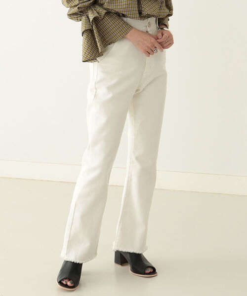 BeAMS DOT(ビームスドット)の「【WEB限定】BeAMS DOT / レースアップ ハイウエストデニムパンツ(その他パンツ・レディース・インディゴブルー/その他/ホワイト系その他5・SMALL/MEDIUM)」の2枚目の写真