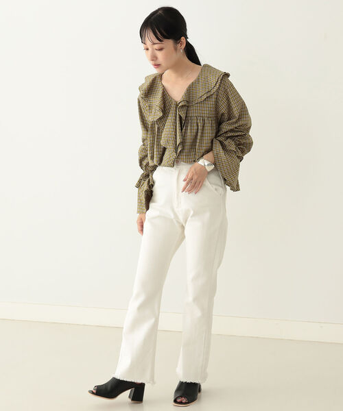 BeAMS DOT(ビームスドット)の「【WEB限定】BeAMS DOT / レースアップ ハイウエストデニムパンツ(その他パンツ・レディース・インディゴブルー/その他/ホワイト系その他5・SMALL/MEDIUM)」の6枚目の写真