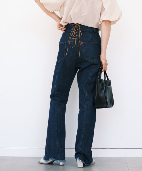 BeAMS DOT(ビームスドット)の「【WEB限定】BeAMS DOT / レースアップ ハイウエストデニムパンツ(その他パンツ・レディース・インディゴブルー/その他/ホワイト系その他5・SMALL/MEDIUM)」の8枚目の写真