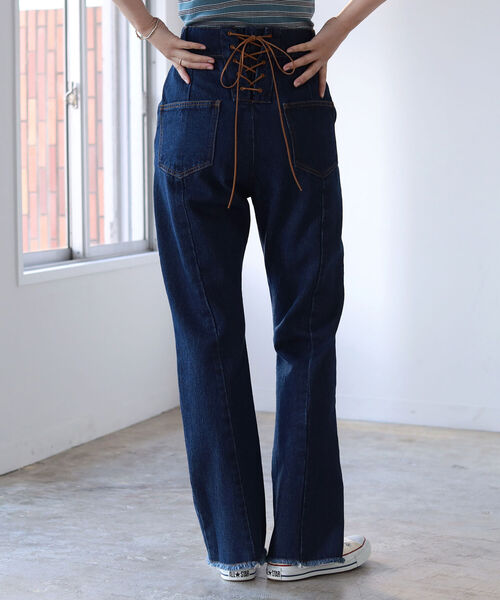 BeAMS DOT(ビームスドット)の「【WEB限定】BeAMS DOT / レースアップ ハイウエストデニムパンツ(その他パンツ・レディース・インディゴブルー/その他/ホワイト系その他5・SMALL/MEDIUM)」の14枚目の写真