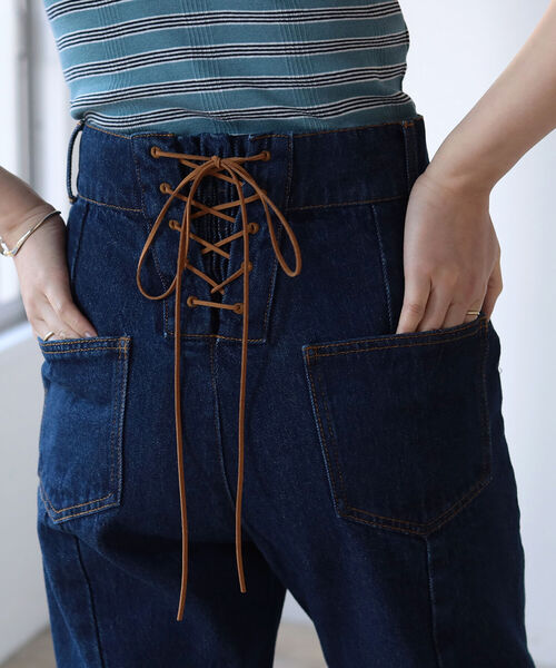BeAMS DOT(ビームスドット)の「【WEB限定】BeAMS DOT / レースアップ ハイウエストデニムパンツ(その他パンツ・レディース・インディゴブルー/その他/ホワイト系その他5・SMALL/MEDIUM)」の16枚目の写真