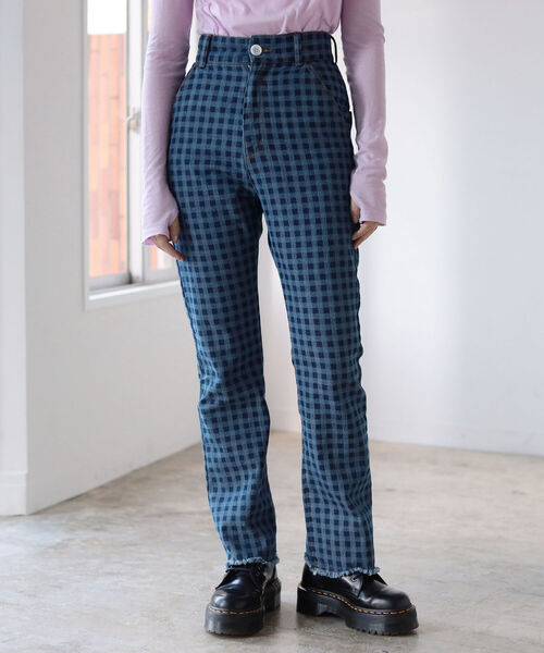 BeAMS DOT(ビームスドット)の「【WEB限定】BeAMS DOT / レースアップ ハイウエストデニムパンツ(その他パンツ・レディース・インディゴブルー/その他/ホワイト系その他5・SMALL/MEDIUM)」の1枚目の写真