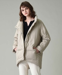 スタンドカラーミドルダウンコート