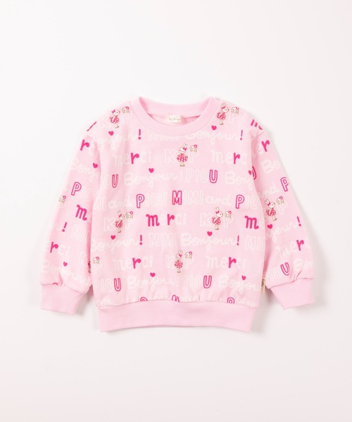 KP ロゴ＆mimiちゃんプリントミニ裏毛トレーナー KP（ケーピー）の「日本製⁄うさぎのmimiちゃん裏毛トレーナー(100