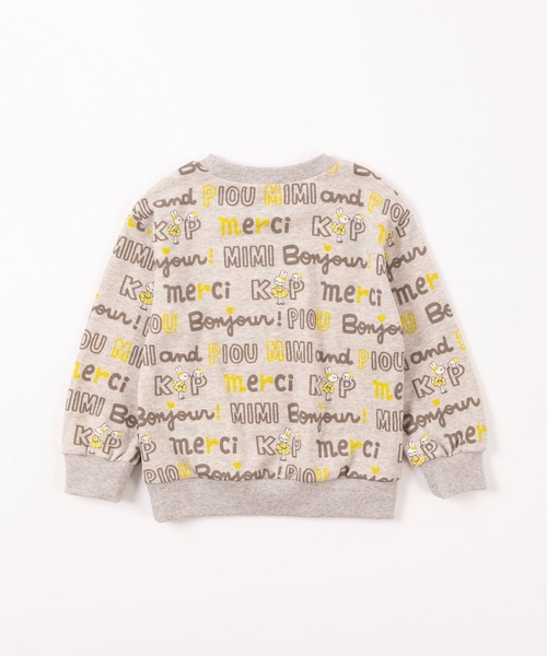KP（ケーピー）の「【日本製】ロゴ＆mimiちゃんプリントミニ裏毛トレーナー(100-130cm)（スウェット・キッズ・ピンク/杢グレー・110cm/100cm/120cm/130cm）」の5枚目の写真