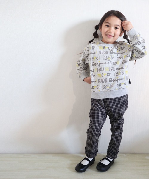 KP ロゴ＆mimiちゃんプリントミニ裏毛トレーナー KP（ケーピー）の「日本製⁄うさぎのmimiちゃん裏毛トレーナー(100