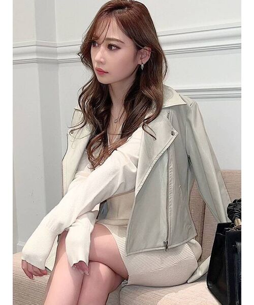 RESEXXY（リゼクシー）の「ライダースジャケット（ライダースジャケット・レディース・ブラック/ミント/ベージュ・FREE）」の3枚目の写真