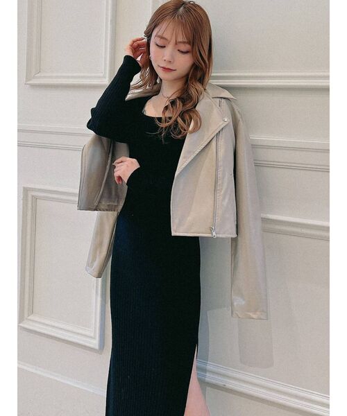 RESEXXY（リゼクシー）の「ライダースジャケット（ライダースジャケット・レディース・ブラック/ミント/ベージュ・FREE）」の6枚目の写真