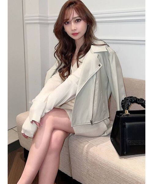 RESEXXY（リゼクシー）の「ライダースジャケット（ライダースジャケット・レディース・ブラック/ミント/ベージュ・FREE）」の10枚目の写真