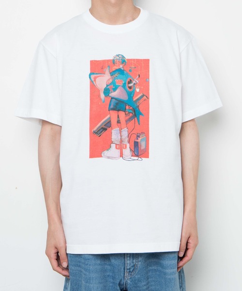 WEGO GRAPHICS(ウィゴーグラフィックス)の「WEGO /放課後アート部 互田 T(Tシャツ/カットソー・メンズ・ホワイト/ブラック・MEDIUM/LARGE/X-LARGE)」の8枚目の写真