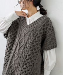 PUAL CE CIN | シェットランドケーブルニットベスト(ベスト)