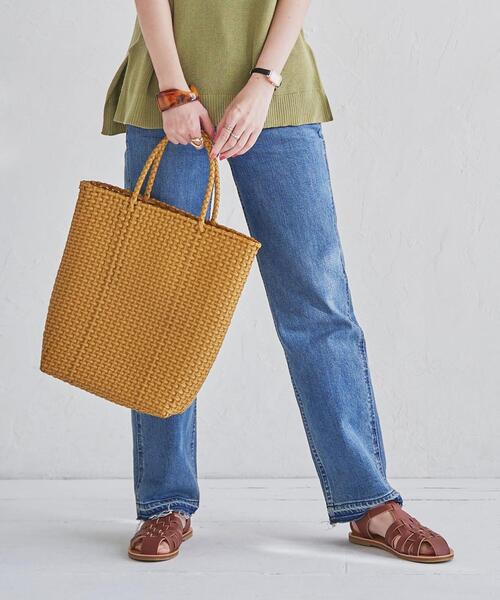 coen(コーエン)の「ハンドメイドBIGメルカドバッグ(かごバッグ・レディース・ホワイト/ベージュ・FREE)」の7枚目の写真