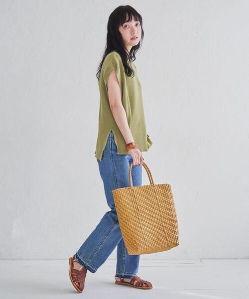 coen(コーエン)の「ハンドメイドBIGメルカドバッグ(かごバッグ・レディース・ホワイト/ベージュ・FREE)」の8枚目の写真