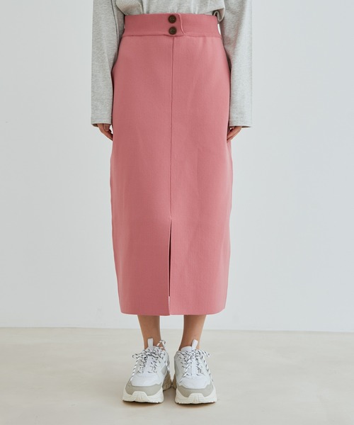 vis-`a-vis(ビサビ)の「【WEB限定】【高橋愛コラボ】前後2WAYスポンジニットタイトスカート【セットアップ対応】(スカート・レディース・ダークブラウン/ピンク/ブラック/キナリ/イエロー・S/M)」の18枚目の写真