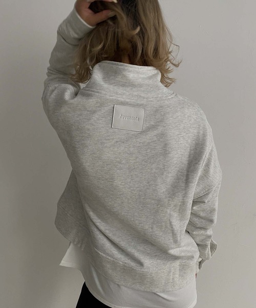Avvenente（アベネンテ）の「【Avvenente】ハーフジップスウェット（Tシャツ/カットソー・レディース・ライトブルー/ブラック/オフホワイト・FREE）」の12枚目の写真