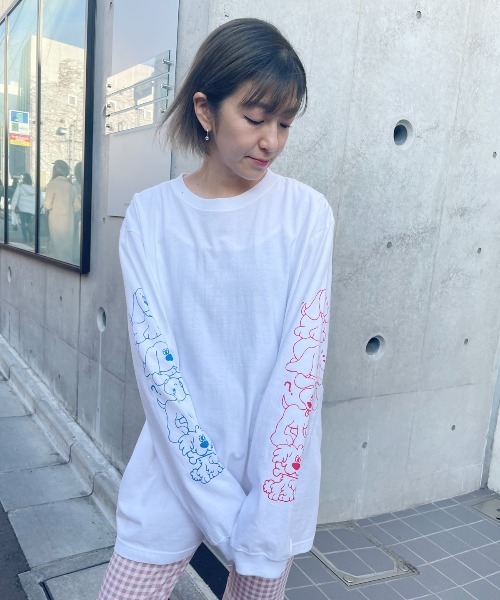 Candy Stripper（キャンディストリッパー）の「FUNNY PUPPY L/S Tシャツ（Tシャツ/カットソー・レディース・ブラック/オフホワイト/グリーン・2）」の2枚目の写真