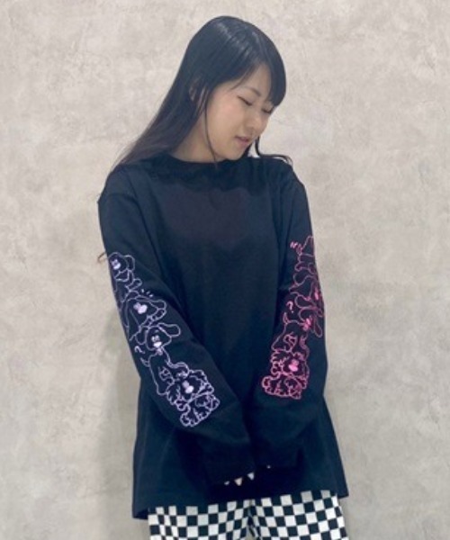 Candy Stripper（キャンディストリッパー）の「FUNNY PUPPY L/S Tシャツ（Tシャツ/カットソー・レディース・ブラック/オフホワイト/グリーン・2）」の3枚目の写真