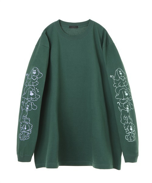 Candy Stripper（キャンディストリッパー）の「FUNNY PUPPY L/S Tシャツ（Tシャツ/カットソー・レディース・ブラック/オフホワイト/グリーン・2）」の7枚目の写真