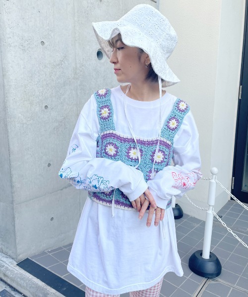 Candy Stripper（キャンディストリッパー）の「FUNNY PUPPY L/S Tシャツ（Tシャツ/カットソー・レディース・ブラック/オフホワイト/グリーン・2）」の16枚目の写真