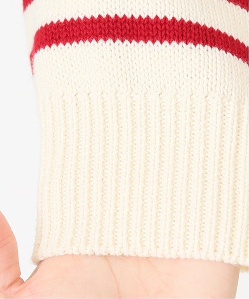 JOURNAL STANDARD relume（ジャーナルスタンダード　レリューム）の「コットンパネルボーダーニットプルオーバー◆（ニット/セーター・レディース・ホワイト/レッド/イエロー・FREE）」の6枚目の写真