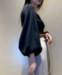 FRAY I.D / フレイ アイディー 変形パフ袖ニットプルオーバー MIX FRAY I.D - FRAY I.D / フレイ アイディー 変形パフ袖ニットプル