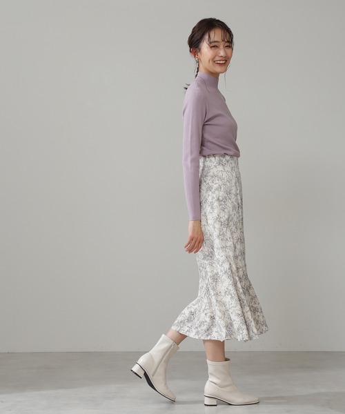 N.(N. Natural Beauty Basic)(エヌエヌナチュラルビューティーベーシック)の「◆線画プリントマーメイドスカート(スカート・レディース・ホワイト系その他/ブラック系その他・MEDIUM)」の5枚目の写真